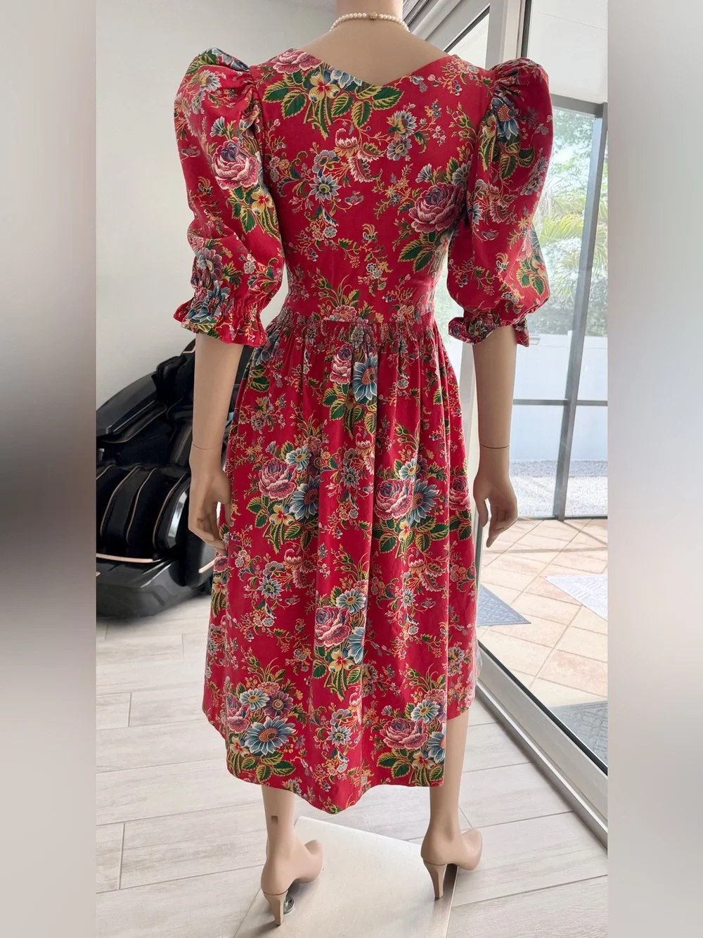 Rare Vintage Sportalm Kitzbühel Red Floral Dress | Austrian Made Size 36 / XS-S - Picture 7 of 17